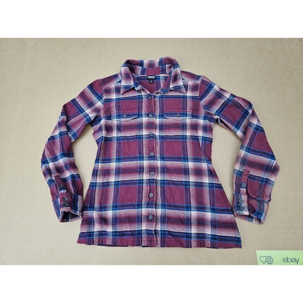 Patagonia Womens Flannel Shirt Size 04 Organic Cotton Plaid Button Up